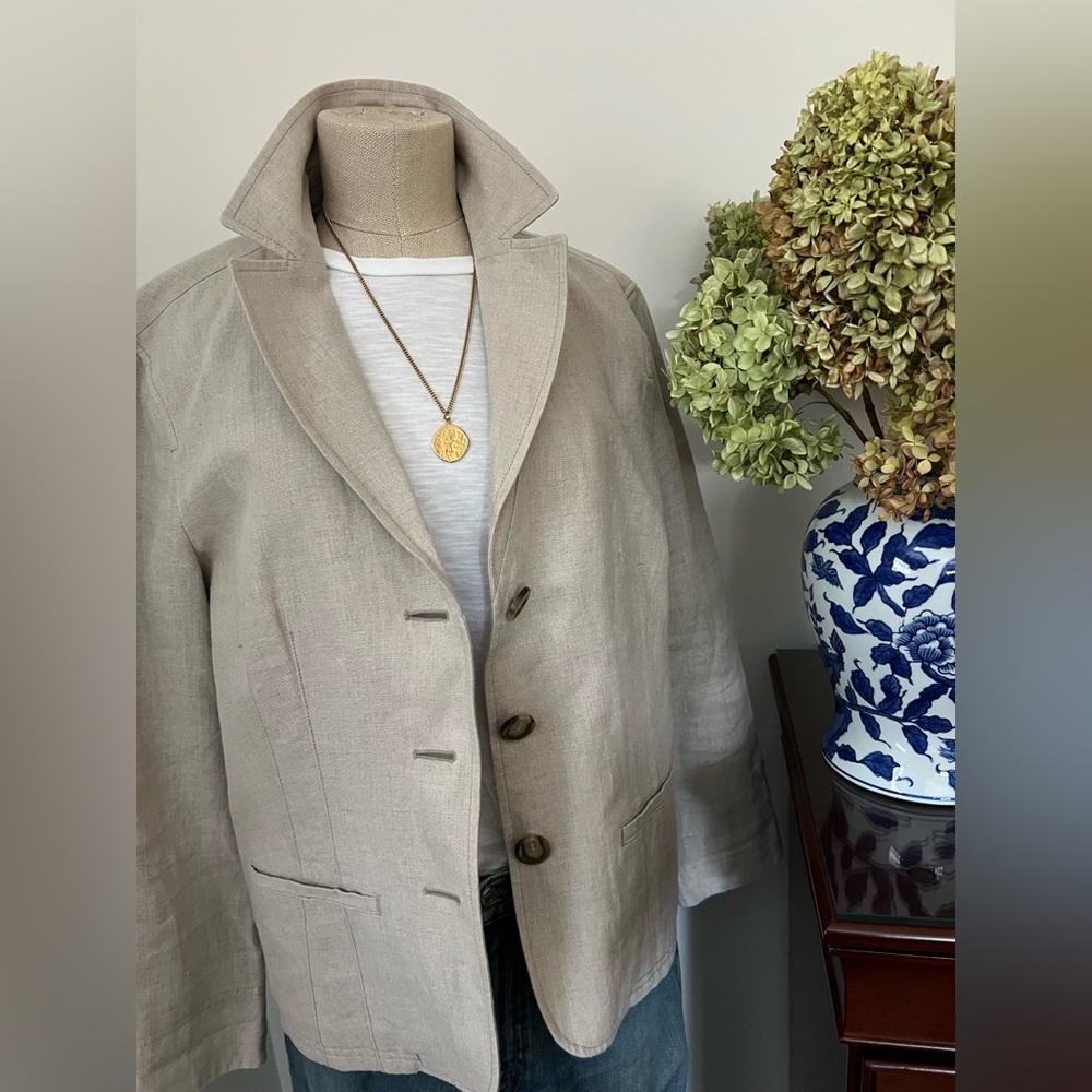 L.L. BEAN Linen Blazer, size 14 petite